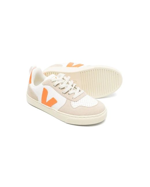 Small V-10 Laces di Veja in White