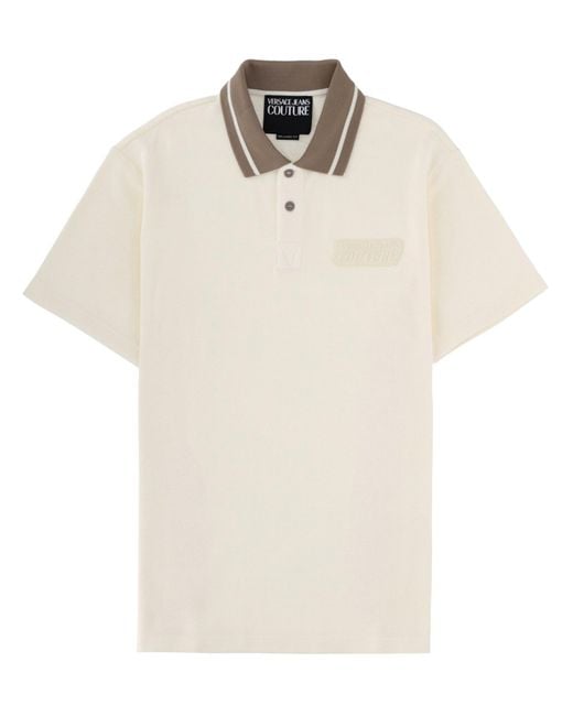 Versace Jeans Couture White Polo Con Patch Logo for men