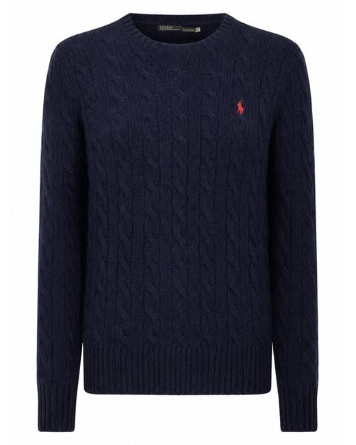 Polo Ralph Lauren Blue Cable-Knit Regular-Fit Sweater (Size S)