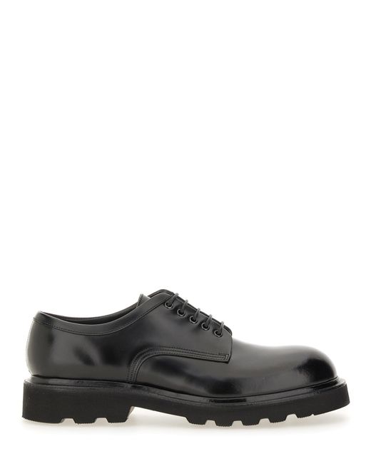 Premiata Gray Polished Calf Leather Lace-Up Moccasins for men
