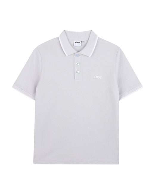 Boss White Polo A Maniche Corte