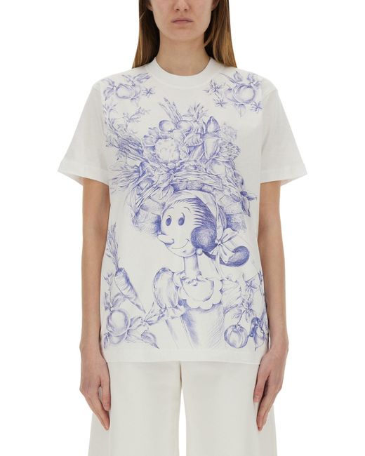 Moschino Blue Cotton T-Shirt With Print