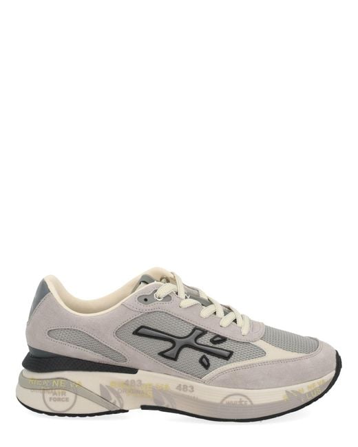 Premiata White Logo Sneakers for men