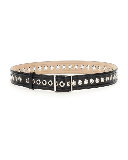 McQueen Black Eyelet Belt