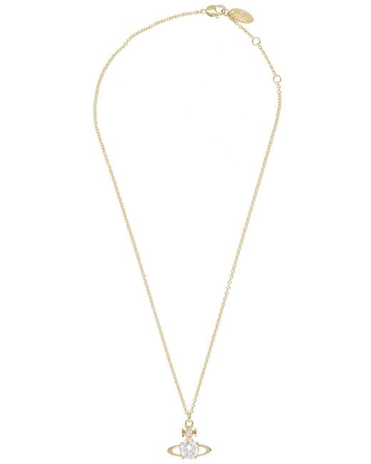 Vivienne Westwood White Elegant Brass Necklace