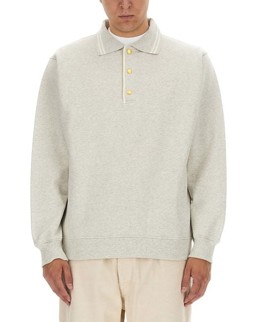 Drole de Monsieur White Sweatshirt Polo for men
