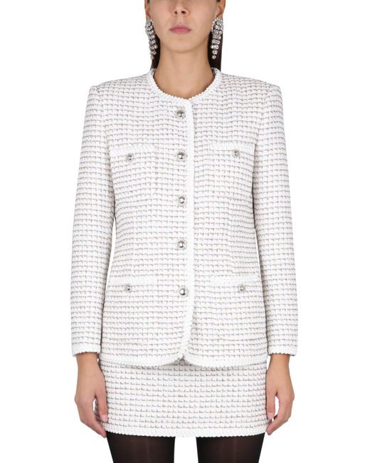 Alessandra Rich White Tweed Jacket