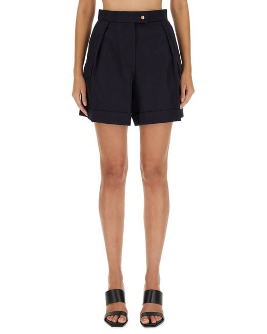 McQueen Blue Regular Fit Wool Cargo Shorts