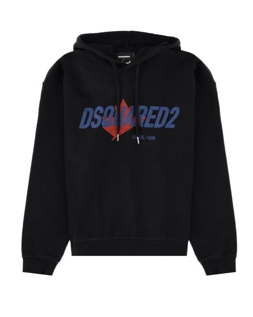 DSquared² Black Felpa Con Stampa Logo for men