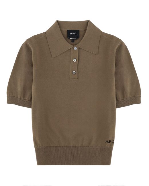 A.P.C. Brown Logo Shirt Collar Polo