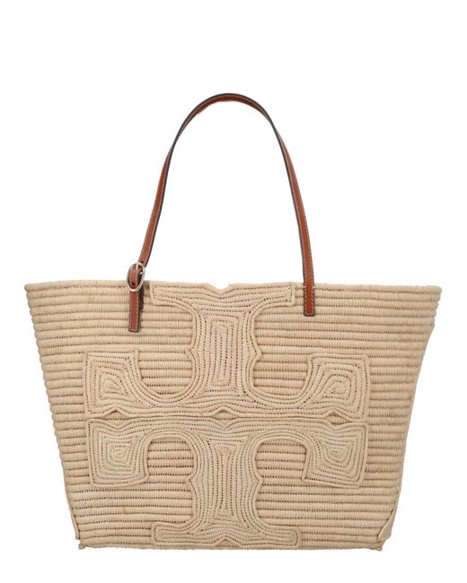 Tory Burch Natural Borsa Tote Con Logo