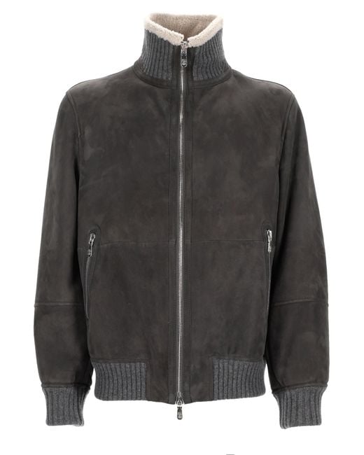 Brunello Cucinelli Gray Giacca Bomber for men