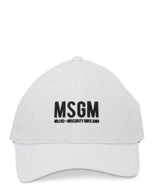 MSGM Gray Cappello Da Baseball Con Logo