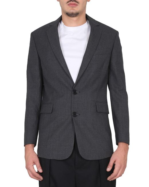Aspesi Gray Single-Breasted Virgin Wool Jacket for men