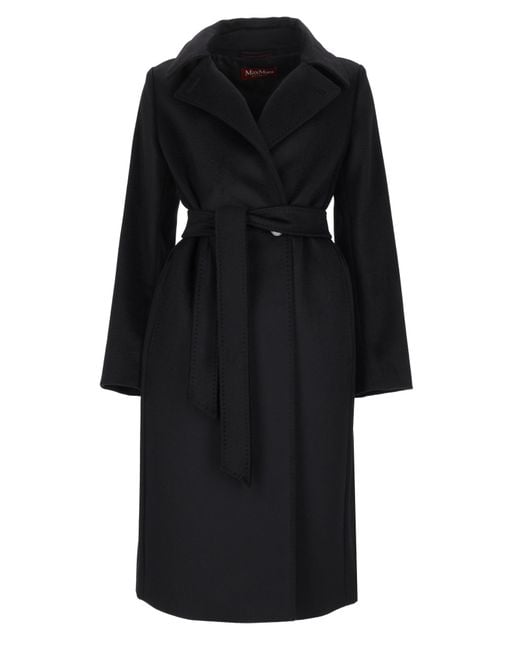 Max Mara Black Cappotto A Vestaglia