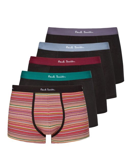 Paul Smith Red 5-Pack Organic Cotton Signature Stripe Mixed Boxer Briefs for men