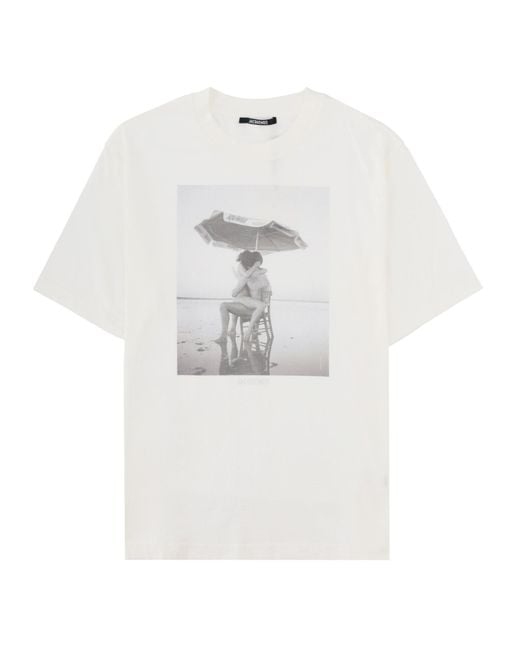 Jacquemus White T-Shirt Con Stampa for men