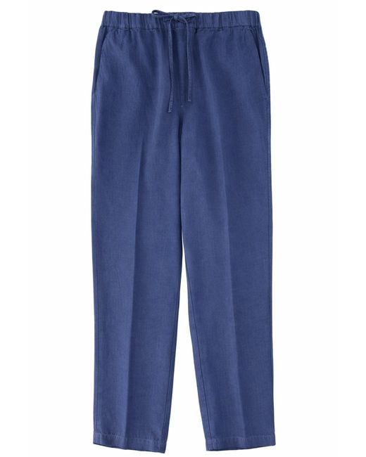 120% Lino Blue Pantalone for men