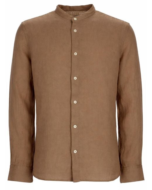 120% Lino Brown Camicia for men