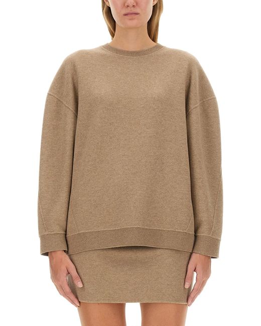 Max Mara Natural Embroidered Linen And Stretch Cotton Jersey T-Shirt