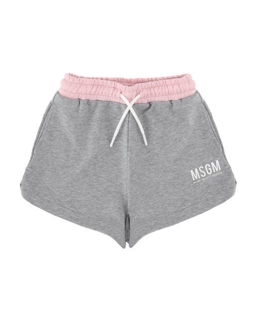 MSGM Gray Short Con Logo