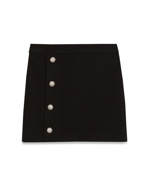 Balmain Black Knitted Textile Skirts