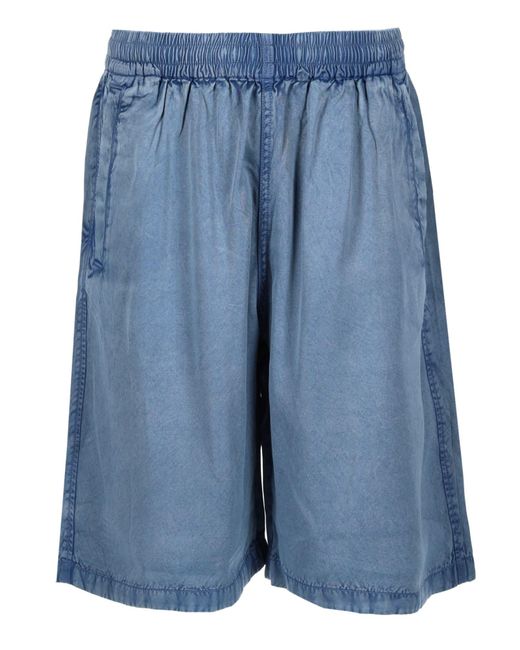 DIESEL Blue Solid Shorts for men