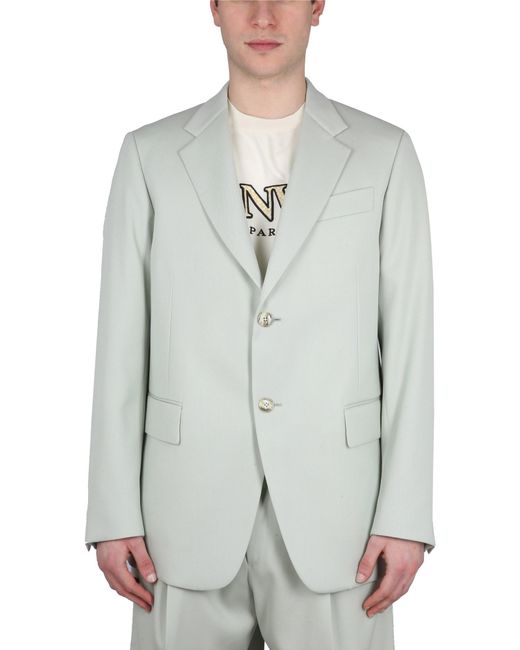Lanvin Gray Boxy Jacket With Notched Lapels for men