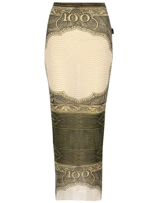 Jean Paul Gaultier Green Printed Maxi Skirt