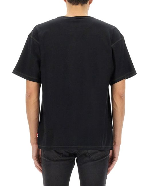 T-Shirt Con Maxi Oval D di DIESEL in Black da Uomo