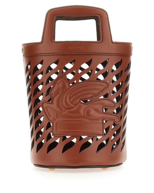 Etro Brown Elegant Handbag With Logo