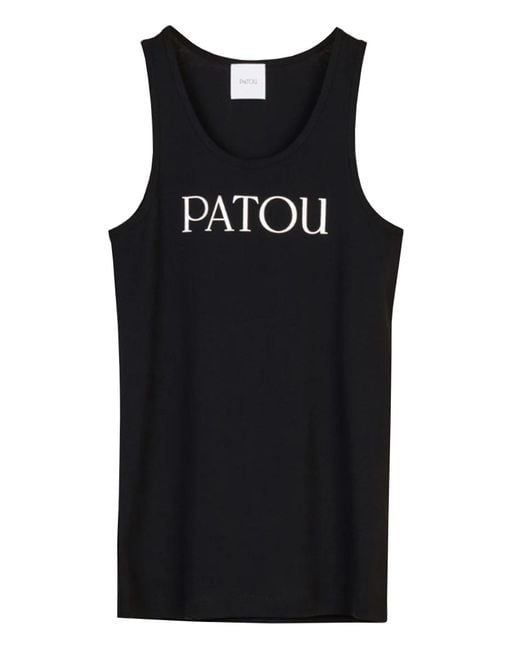 Patou Black Logo Print Tank Top