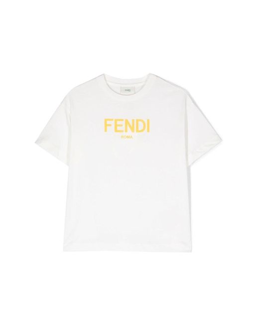 Fendi White T Shirt Logo