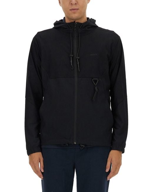 Boss Blue Technical Fabric Sweatshirt for men
