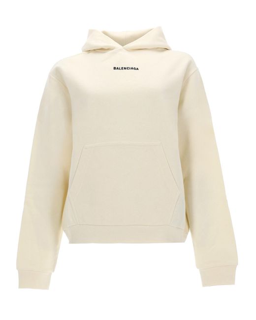 Balenciaga White Felpa Con Logo