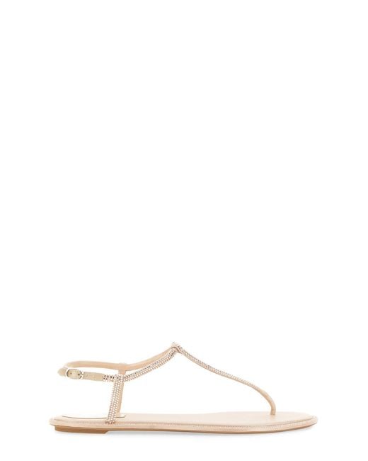 Rene Caovilla Natural Round Toe Sandals