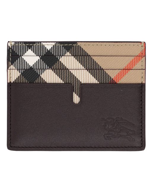 Burberry Black Card Holder "Check" for men