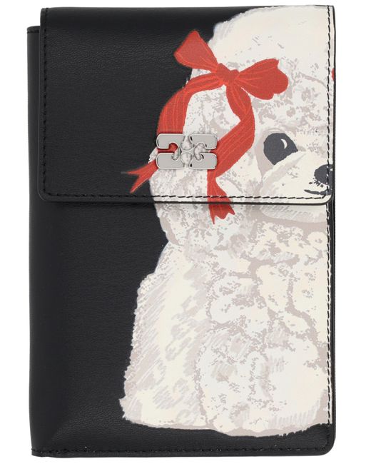 Ganni Black Puddle Wallet
