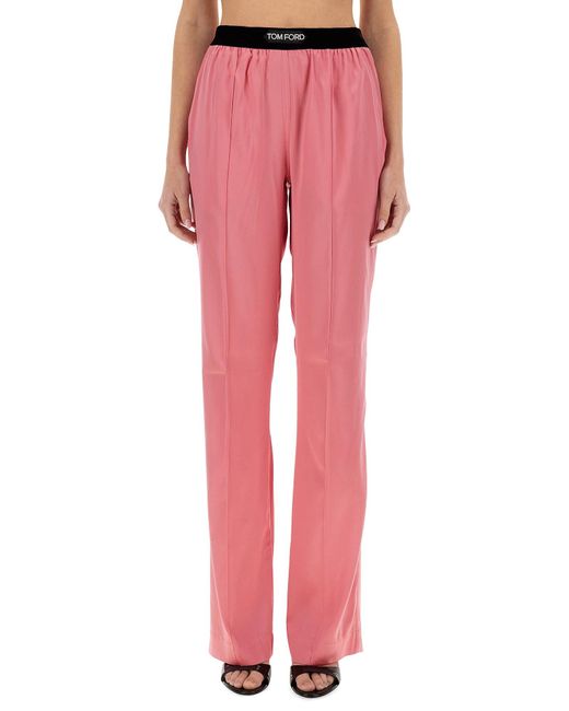 Pantalone Pj Stretch di Tom Ford in Pink