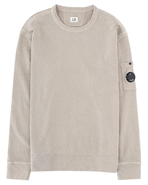 C P Company Natural C. P. Company Felpa Con Patch Logo for men