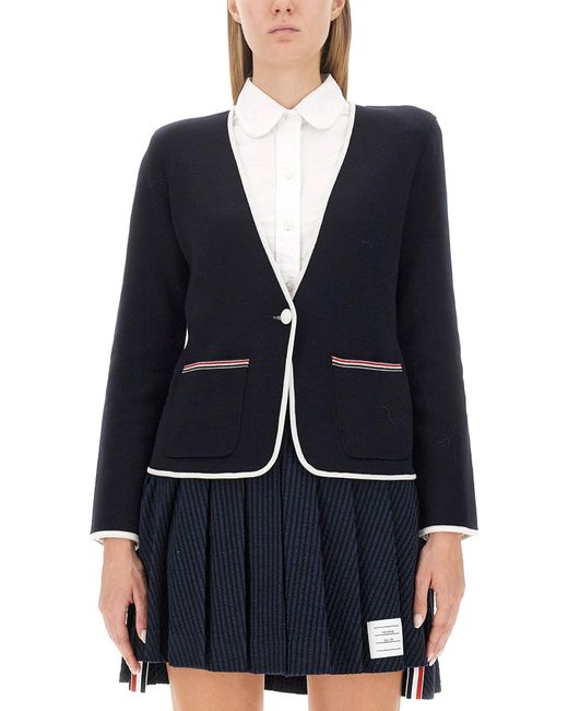 Thom Browne Blue Single-Breasted Jacket