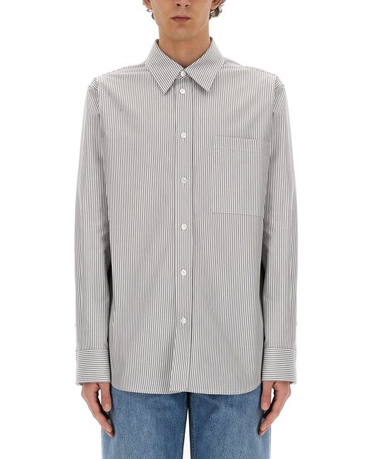 Bottega Veneta Gray Regular Fit Cotton Shirt for men