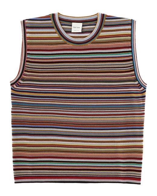 Paul Smith Multicolor Maglia Smanicata "Signature Stripe"