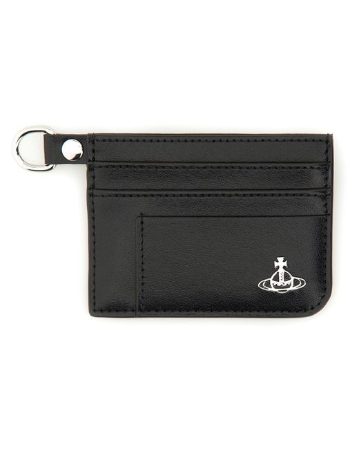 Vivienne Westwood Black Flat Chain" Card Holder