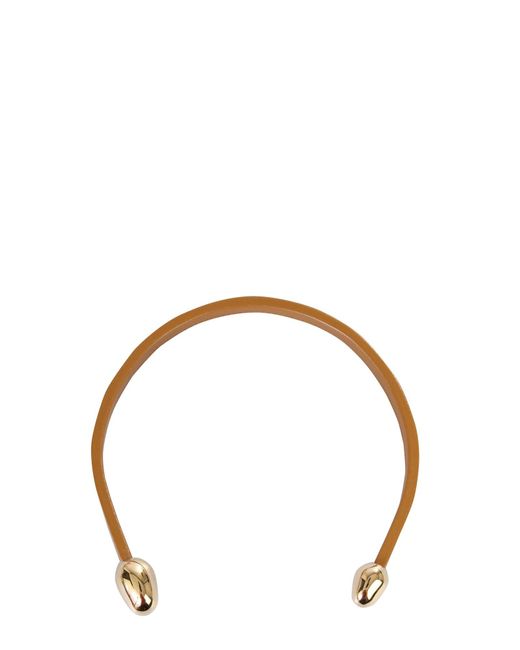 Bottega Veneta Metallic Leather Necklace