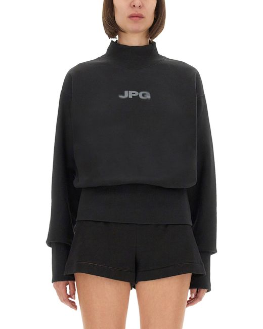 Jean Paul Gaultier Black Cropped Sweatshirt