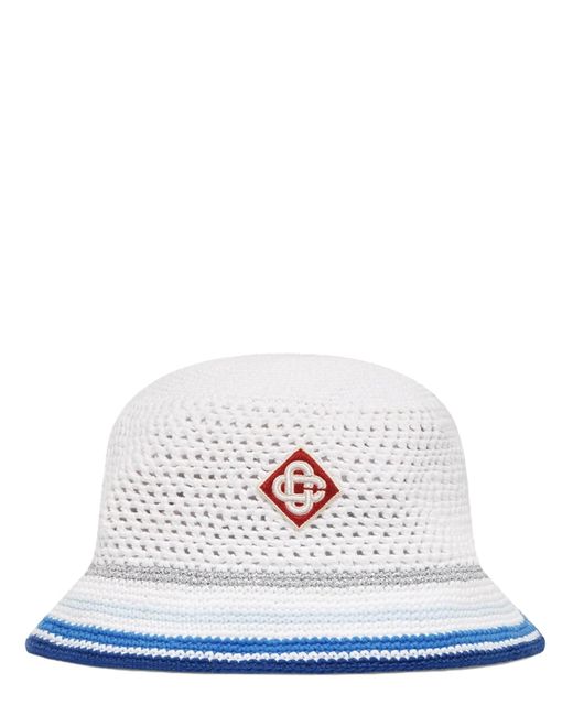 Casablanca White Metallic Fibre Hat for men