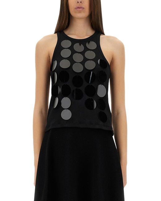 MSGM Black Fitted Cotton Top