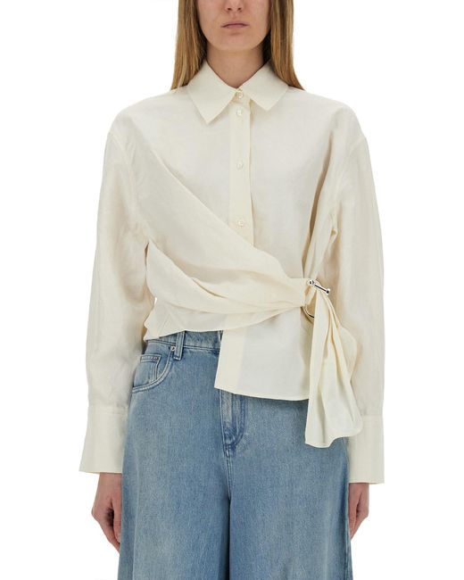 JW Anderson Twisted Design Shirt With Side Tie in Blue | Lyst UK