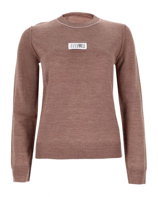MM6 by Maison Margiela Brown Maglia Con Patch Logo